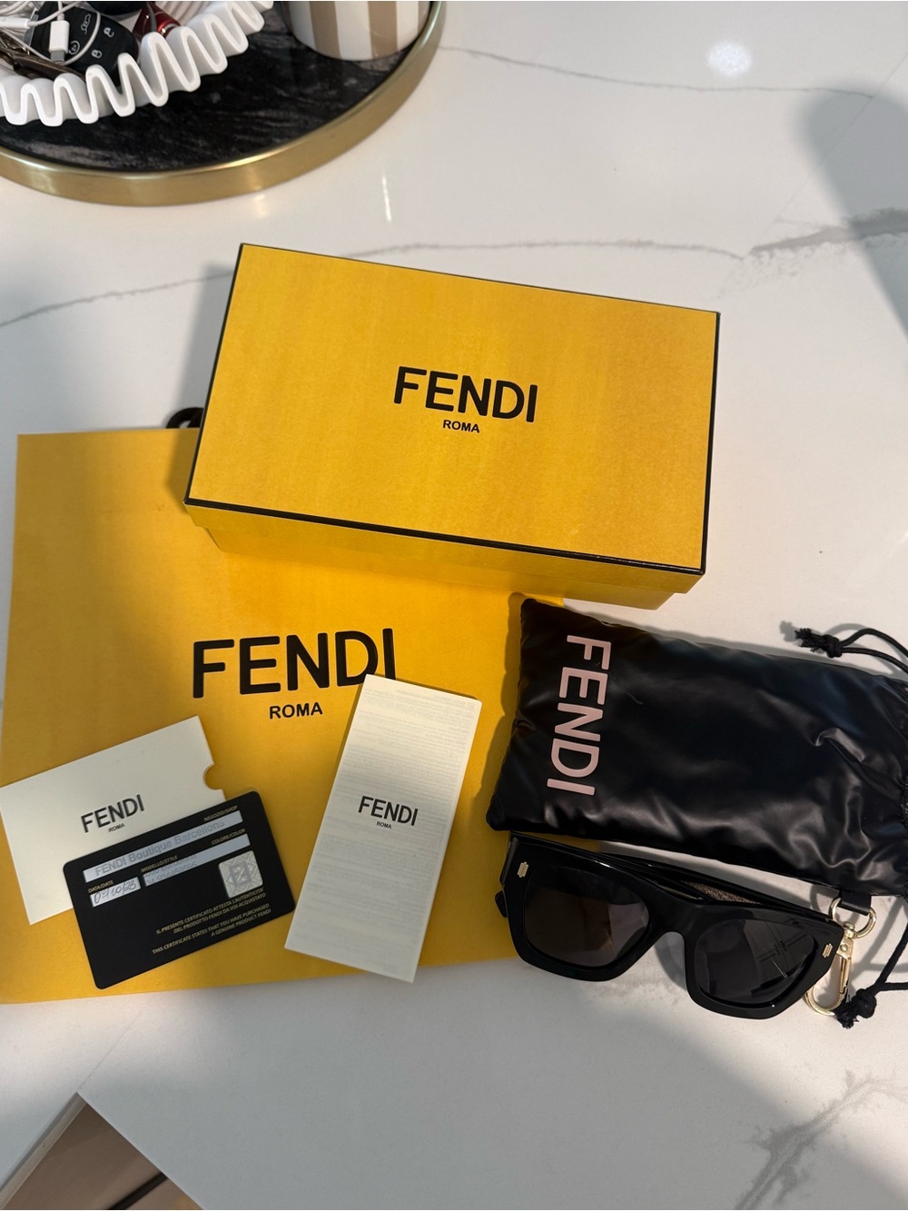 Fendi Wayfarer Tinted Black Sunglasses
